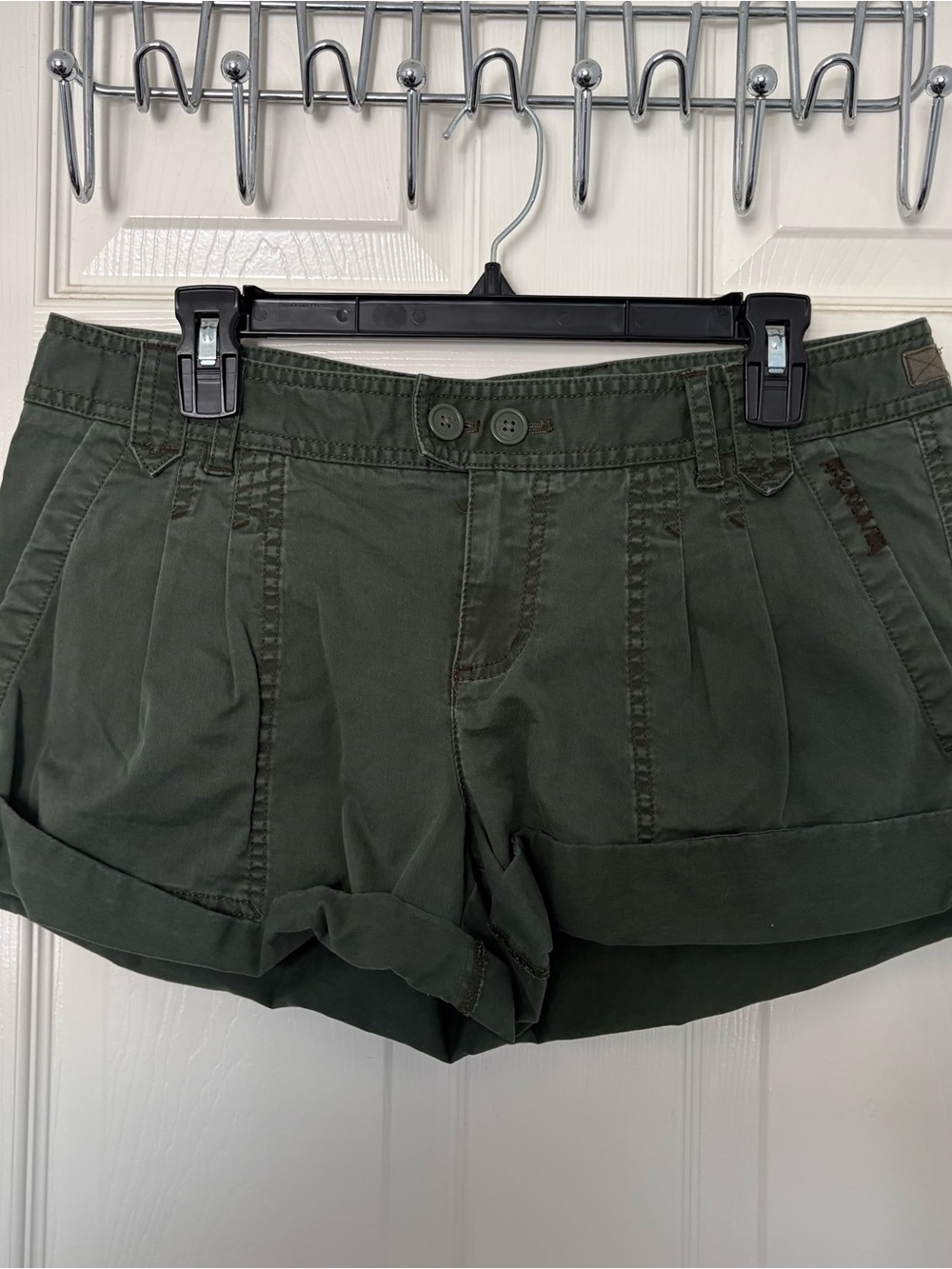 Juicy Couture Olive Green Pleated Shorts